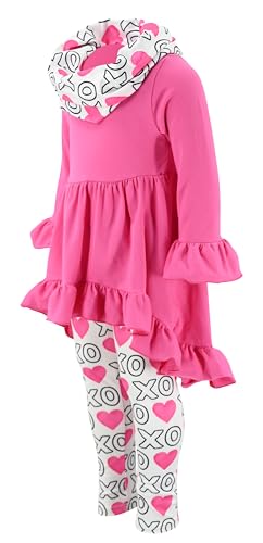 Image of Unique Baby Girls Kids Toddler 3pc Outfit Set Long Sleeve Cotton Blend Tunic Top Leggings and Scarf