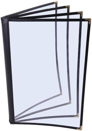 20 4 Page 8 View Menu Covers 8.5x11 Protective Corner Restaurant Book Cafe Black