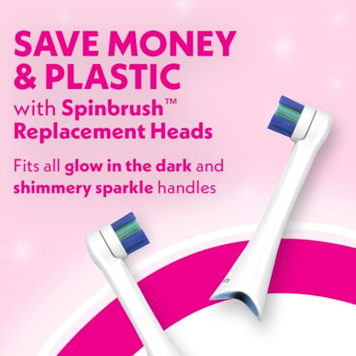 Spinbrush Escova de dentes elétrica infantil, cintilante, alimentada por bateria