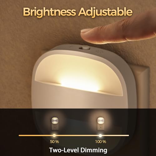 Image of DORESshop Night Lights Plug Into Wall,4 Pack Foldable Night Light | Portable Dimmable Mini Nightlight with Dusk to Dawn Sensor,3000K Ideal Travel Night light for Bedroom Stairs Hallway