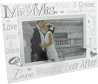 Juliana 3D Words Mr & Mrs 6"x4" Glass Mirror Wedding Day Photo Frame WG60864
