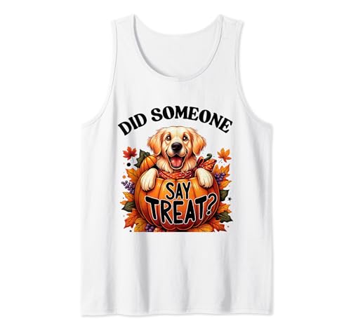 Dog Funny Halloween Golden Retriever Did Someone Say Treat Camiseta sin Mangas