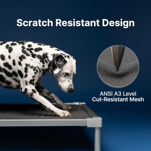 Image of Elevated Dog Beds Large Sized Dog, Chew Proof Aluminum Alloy Heavy Duty Dogs Supplies Cooling Raised Pet Cot Indestructible with Anti-Rust Washable Assembly for Crate Outdoor-48.4 inchx 32.7 inch x 7 inch