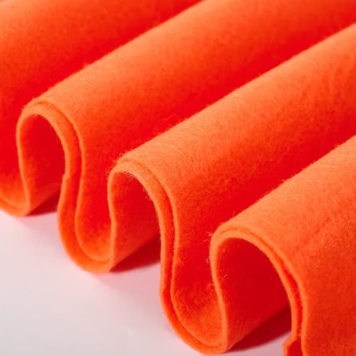 Soft Felt Fabric Sheets 1.6mm Thick Sewing Patwork Material Large Craft Felt Roll Fabric by The Yard (Orange, 18"X 36" Inches)