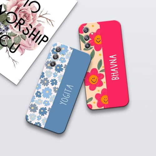 Image of COLORflow Back Cover Compatible with Samsung A34 5G | Floral Names Customized Back Cover Compatible with Samsung Galaxy A34 5G