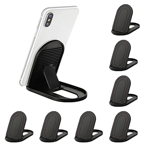 Cell Phone Stand for Desk, 3Pack Black Mobile Stand Portable Foldable Desktop Cell Phone Holder Adjustable Universal Multi-Angle Cradle Kickstand for Tablet iPad Mini iPhone X/xr/xs max