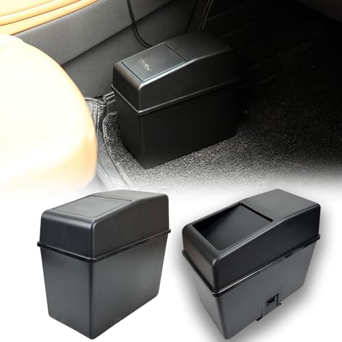 Image of Portable Car Trash Can with Lid - Multi-Functional Waterproof Debris Box for Cars, Home, and Office - 8.2 inch inch x 7.8 inch inch x 3.9 inch inch - Odorless and Convenient Waste Storage Solution, Black