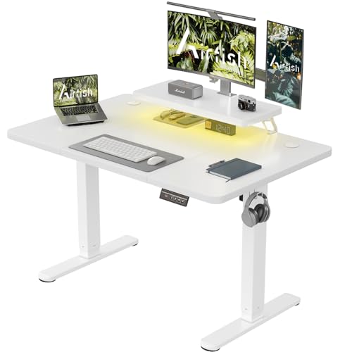 Airfish Höhenverstellbarer Schreibtisch 120 x 60cm mit LED...