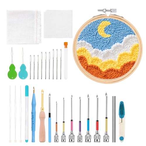 Generisch Juego de agujas de bordar para adultos - Herramienta de bordado para costura | Kit ajustable para proyectos de, cojines y textiles