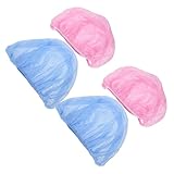 GALPADA 4 Stück Teiliges Netz Schlaf Kochmützenset Damen Elastisch Atmungsaktiv Bequem für Küche Gastronomie zur Haarabdeckung und Schutz vor Öl und Schmutz in Hellblau