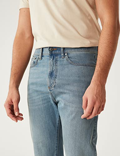 Image of Marks & Spencer Mens Light Wash Mid Rise Straight Fit Jeans
