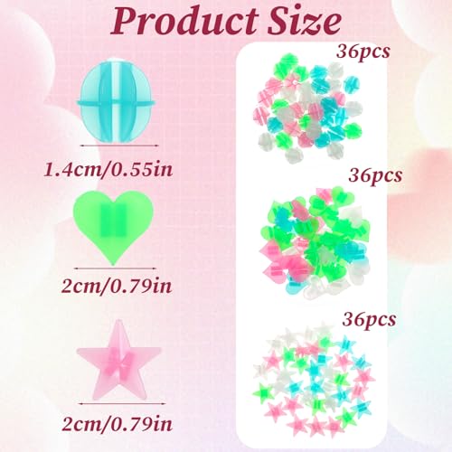 Apojgitn 108 Pcs Glow in The Dark Bike Spoke Beads - Wheel Lights & Sound Maker for Kids Bicycles, Easy Clip-On Colorful Spoke Decorations, Fun Night Riding Accessories for Boys & Girls