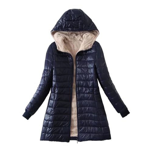 Hefiauo Mujer Largo Chaqueta Plumas Capucha Ligeros Mujer Plumífero Ofertas Flash del Dia Premium Hoy Jacket Ropa Corta Entretiempo Abrigo Invierno Montaña Deporte
