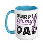 Alzheimer's Dementia Awareness Support Dad Purple For My Dad Ceramic Mug, Blue/White, 15oz