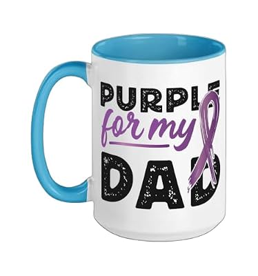 Alzheimer's Dementia Awareness Support Dad Purple For My Dad Ceramic Mug, Blue/White, 15oz