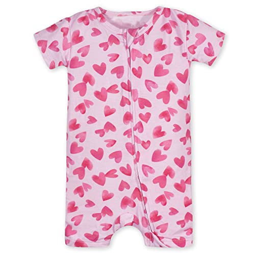 Image of Gerber Unisex Baby Buttery Soft Short Sleeve Romper with Viscose Made from Eucalyptus