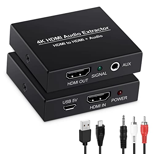Avedio Links Hdmi Audio Extractor 4K, Avedio Links Hdmi To Hdmi + 3.5Mm Audio Output Converter Adapter Inserter cover