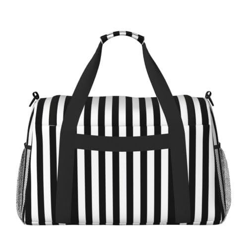 Bolsa de viaje impermeable con rayas y diseño plegable de gran capacidad para el gimnasio 2