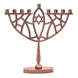 Ner Mitzvah New Prismatic Hanukkah Menorah - Menorah for Chanukah Candle - Copper Finish