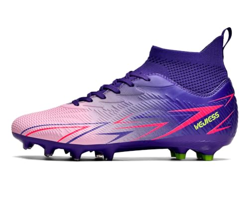 Image of Unisex FG Cleats Training Athletic Non-Slip Long Studs High-Top Football Soccer Shoes for Youth
