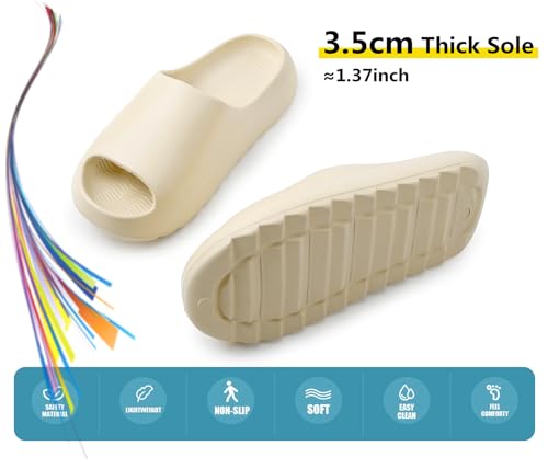 Men Women Kids Cloud Cushion Slides EVA Pillow Slippers Cute Slides Non-Slip Shower Shoes Sandals Open Toe for Bathroom House Spa Gym Home Soft Comfy - Image 5