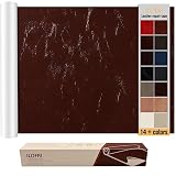 ILOFRI 17x60 Inch Smooth Leather Repair Patch Tape for Car Seat, Self Adhesive Leather and Vinyl Repair Patch Kit for Furniture, Couches, Upholstery, Interior, Boat Seat, Sofa - Dark Brown 1