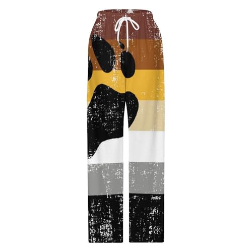 Bear Gay Pride Flag Men's And Women's Comfortable Casual Pajama Pants with Drawstring 6