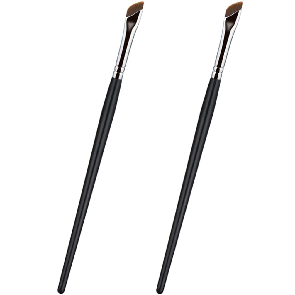 2pcs Angled Eyeliner , Fine Flat Eyeliner Brush Gel Eye Liner Brush Thin Precision Makeup Brush