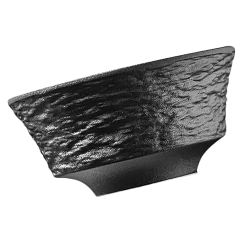 DECOMELODY Ciotola da Barba in Ceramica Naturale 4,5” Colore Nero Effetto Pietra, Contenitore Piccolo per Rasatura Bordo Spesso e Design Stabile, Attrezzatura per Schiuma da Barba Uomo