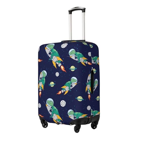 Astronaut Dinosaur and Space Print Luggage Cover Washable Elasticated Suitcase Covers TSA Approved Stylish Dust and Scratch Resistant Case Protector for Kids and Adults2