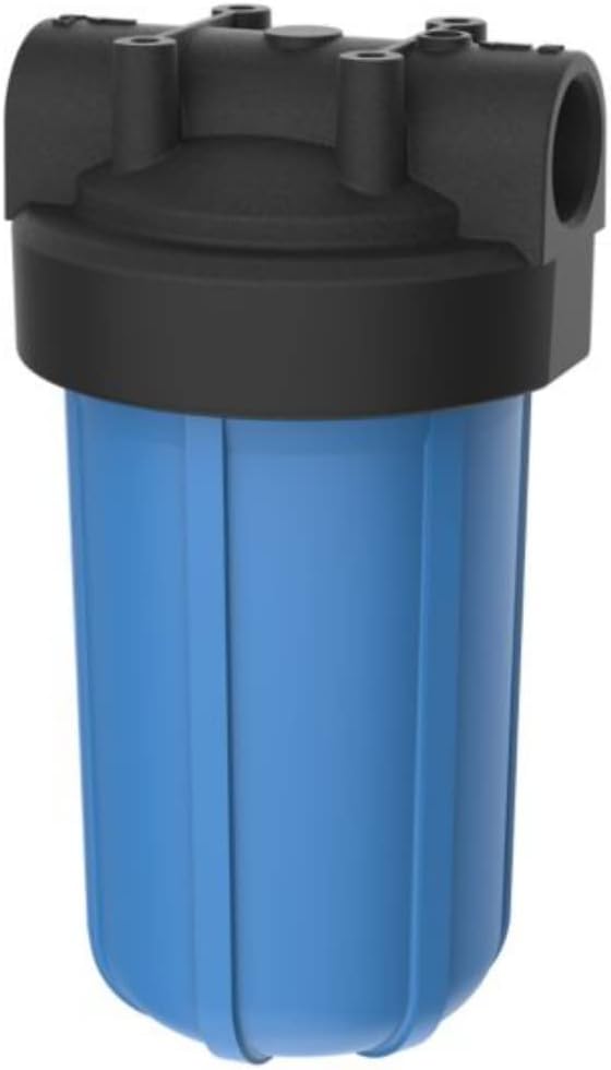 Pentek 1 1/2" NPT #10 Whole House Heavy Duty Water Filter Housing with High-Flow Polypropylene (HFPP) Cap, 10-Inch, Black/Blue