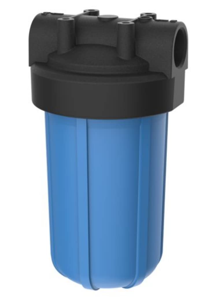 Pentek 1 1/2" NPT #10 Whole House Heavy Duty Water Filter Housing with High-Flow Polypropylene (HFPP) Cap, 10-Inch, Black/Blue
