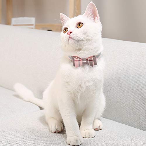Image of EXPAWLORER Dog Collar and Leash Set - Classic Plaid Dog Bow Tie and Dog Bandana Collar, Dog Leash Tangle Free, Adjustable Collars for Small Medium Large Dogs Cats, Holiday Ideal Gift