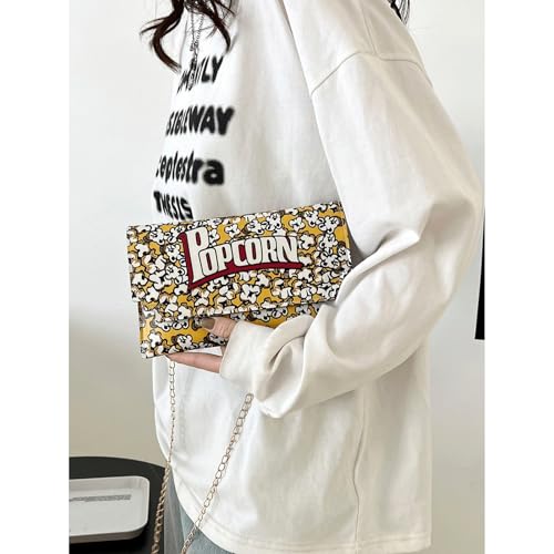 Popcorn Purse Envelope Shaped Bag Novelty Food Printed Crossbody Shoulder Bag Cute Stylish Clutch Handbag Gifts3