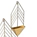Kate and Laurel Tain Metal Wall Hanging Planter with 3 Pockets, Gold