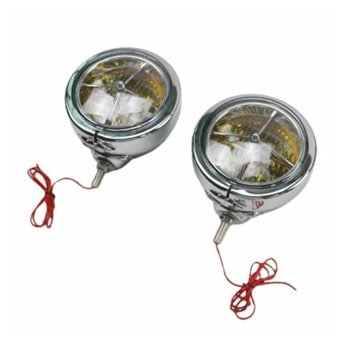 Foco LED antiniebla para motocicleta Chopper y Classic FLHR con luz auxiliar ajustable cromo amarillo