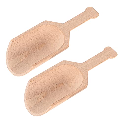 Housoutil 2pcs Wooden Tea Spoons Set for Hot Tea Scoops Large Serving Spoons