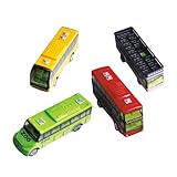 CYDZSRA Bus Miniatura de Fricción de Metal fundido a Presión, Juguete educativo para niños, ideal para compartir momentos de diversión en tus viajes.