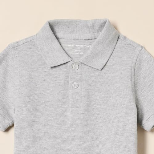 Image of Amazon Essentials Boys and Toddlers' School Uniform Short-Sleeve Pique Polo Shirts, Breathable Cotton, Button Closure