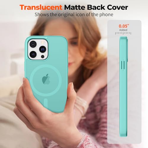 Protection iPhone 16 Pro zapica bleu vert pour éviter les rayures avec aimant MagSafe puissant