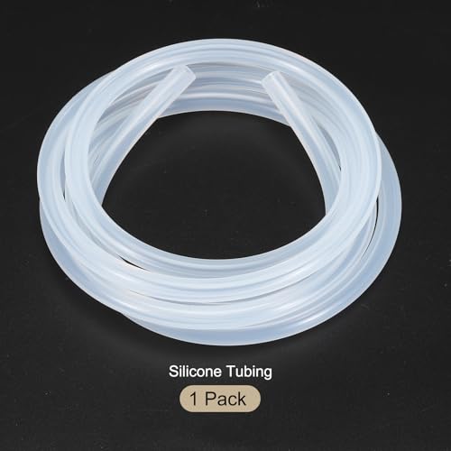 Image of 1m(3.3ft) 2mm(0.08 inch) ID x 5mm(3 /16 inch) OD Silicone Tubing Clear Industrial Plastic Tubing Pure Silicone Hoses for Pump Siphoning Draining Irrigation Brewing
