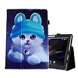 PHEVOS 10/10.1 inch Case for Dragon Touch K10 Tablet, Folio Stand Cover for Lectrus 10.1, Victbing 10, Hoozo 10 Winsing 10, ZONKO 10.1 Wecool 10.1 Yuntab 10 KUBI 10.1 Tablet (Blue cat)
