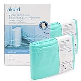 Janibell Akord 330 Adult Diaper Pail Refill Liners, 2 Count – Fits Akord Diaper Pail, Odor Locking, Easy Cut & Tie, Hands-Free Disposal, Continuous Liner – Each Liner Holds Up to 560 Adult Briefs