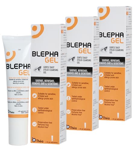 Blephagel Daily Eyelid Cleansing Gel | Gentle, Soothing Cleanser for Suitable for Sensitive Eyelids | Preservative-Free & Hypoallergenic Formula | 3 Pack | 3 x 30g Tube