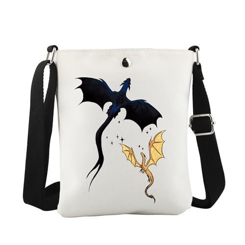 WCGXKO Bookish Gift Dragon Rider Canvas Crossbody Bag Novel Series Gift for Literature Readers