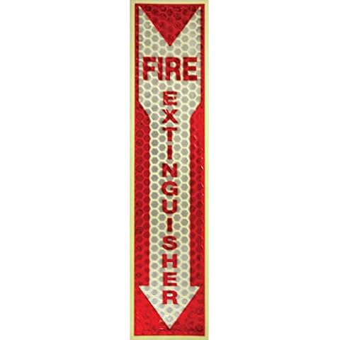 LC Industries 151833 Fire Extinguisher Sign, Glow in Dark, 4-Inch x16-3/4-Inch , RD/WE Cover
