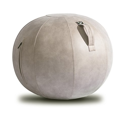 Best Deal Vivora Luno Exercise Ball Chair, Beach Wood Cover, Leatherette, Max Size (25 to 26 inches), for Home Offices, Balance Training, Yoga Ball