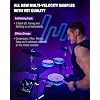 Donner BackBeat Electric Drum Set with High-Tech 7-inch Touchscreen and Donner Drum Throne Set with Padded Seat Height Adjustable Drum Stools