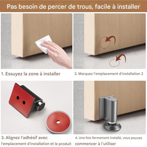 Protection murale robuste avec arrêt de porte magnétique réglable - 6