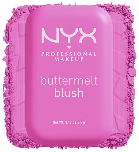 NYX Professional Makeup Buttermelt Blush, Rouge, Cremige Textur mit Shea Butter, Mandelbutter & Mangobutter, Einfach zu verblenden für einen frischen Look, Farbe: 01 My Butta Half